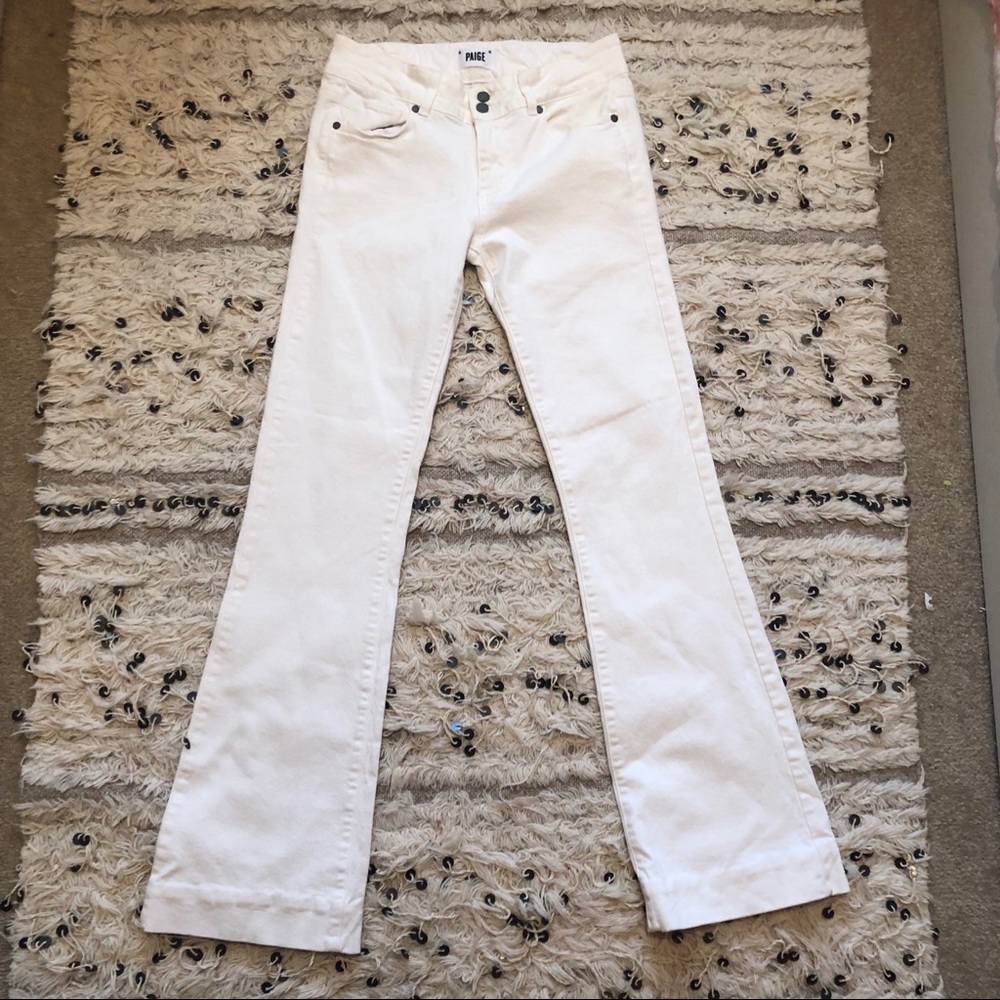 White flared Paige jeans. - Picture 3 of 5
